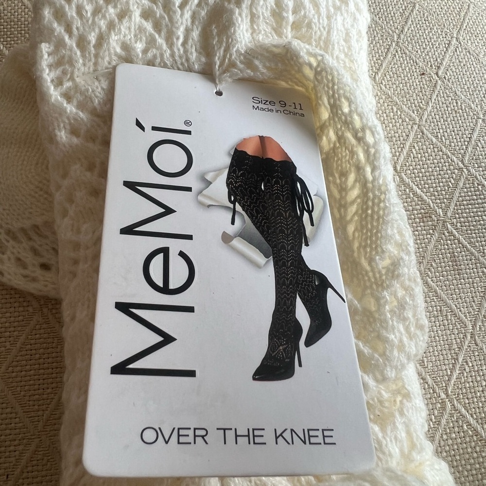 MeMoi White Over the Knee Socks
